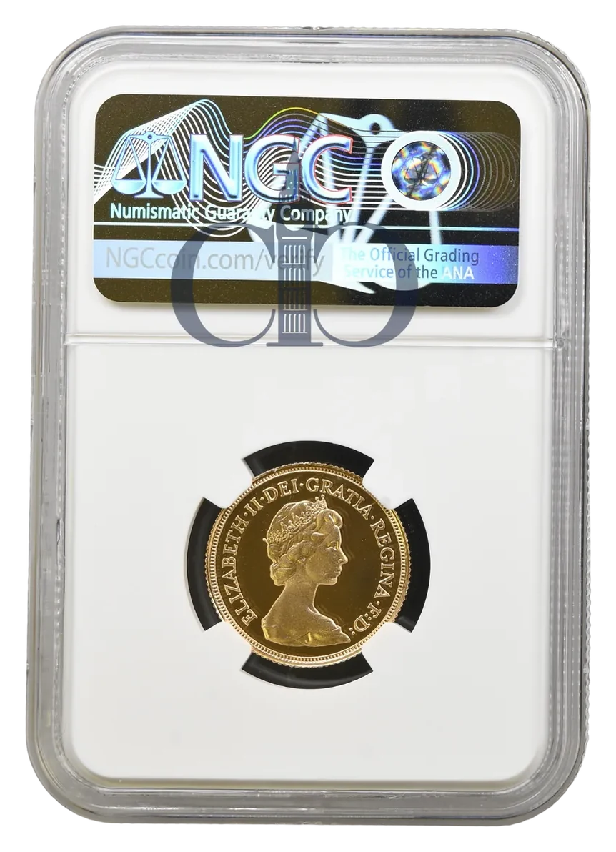 1981 Full Sovereign Proof obverse by Arnold Machin