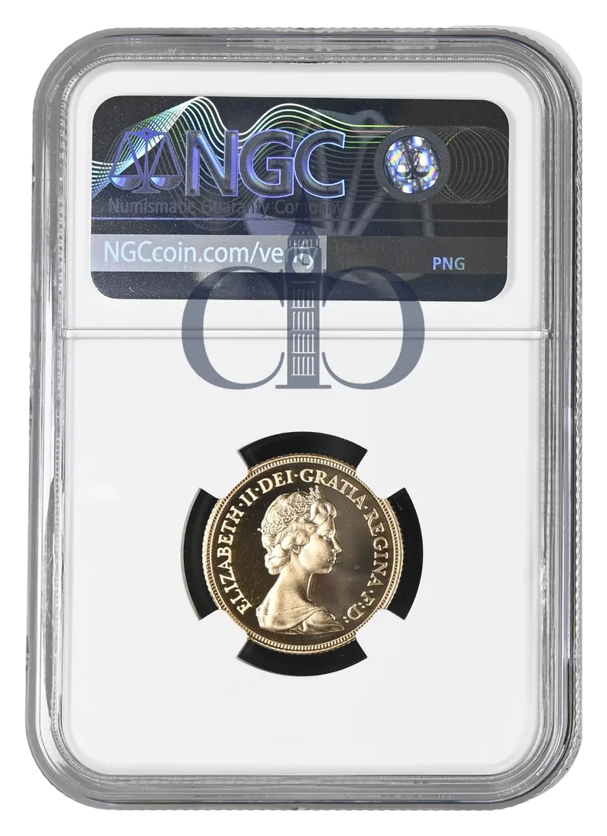1983 Full Sovereign Proof obverse by Arnold Machin