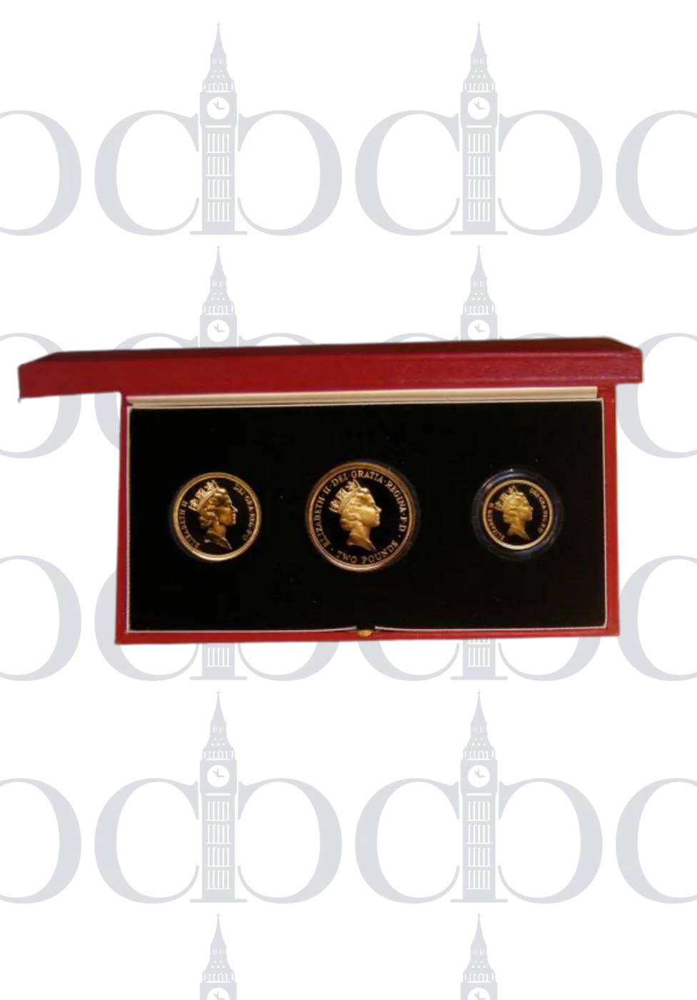 1986 Gold Proof Three Coin Sovereign Set Queen Elizabeth II Commonwealth Games obverse by Raphael MakloufSovereign